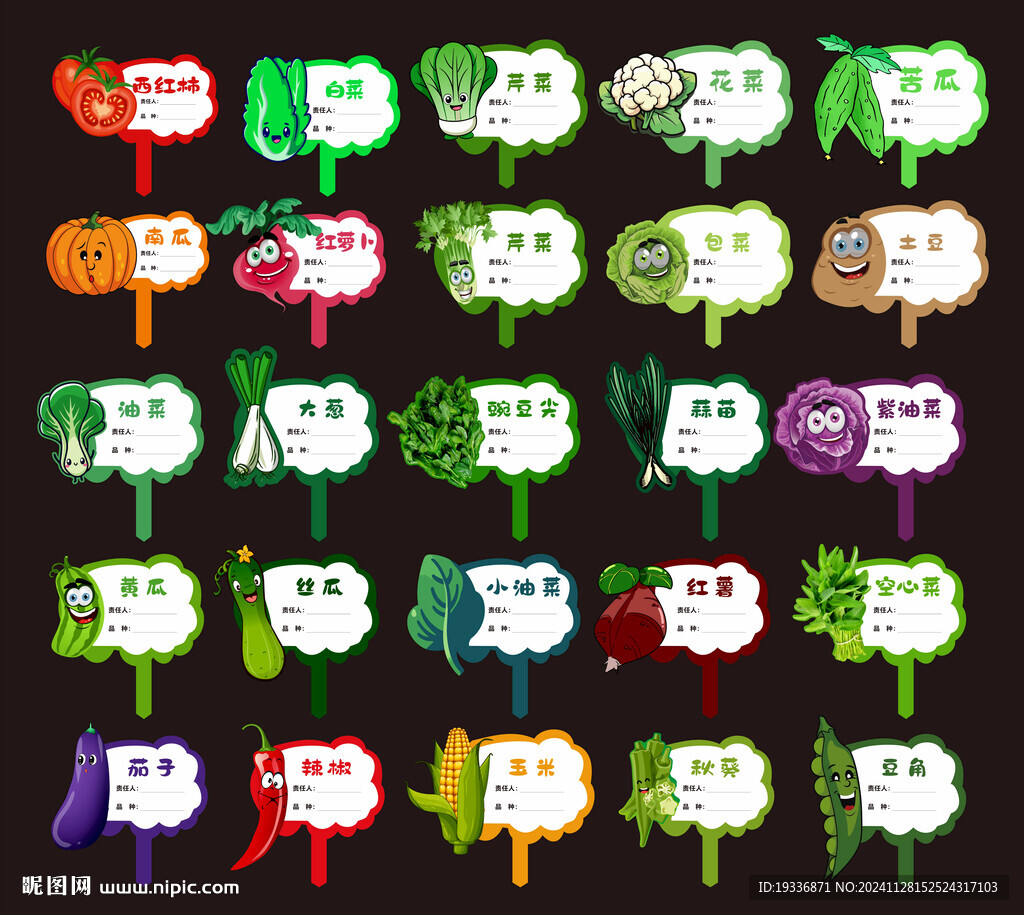 菜地卡通銘牌