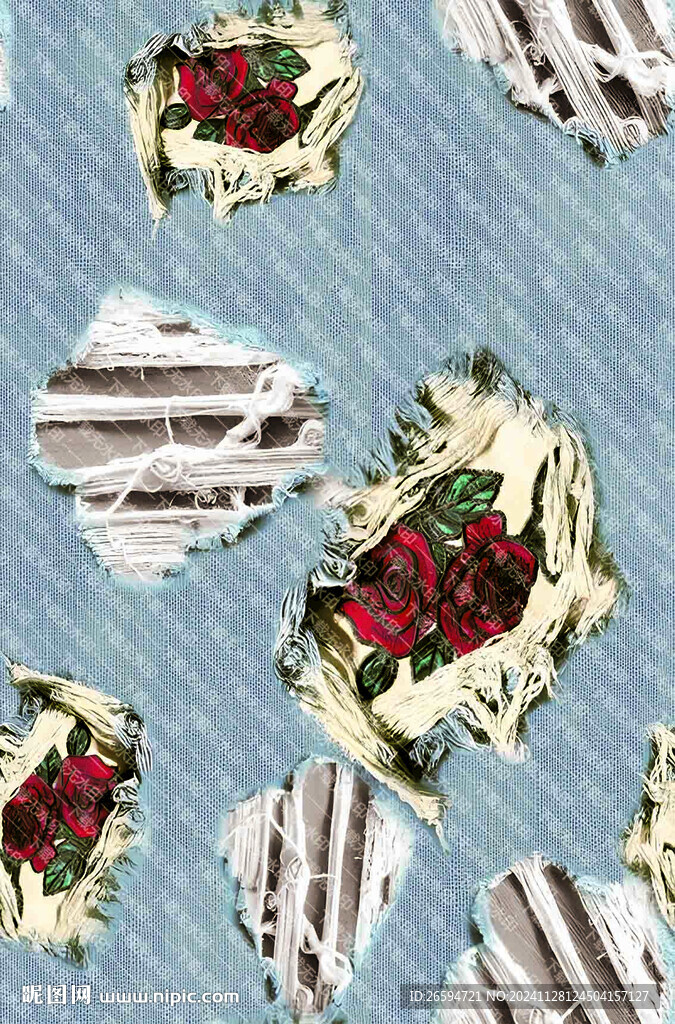 牛仔繡花