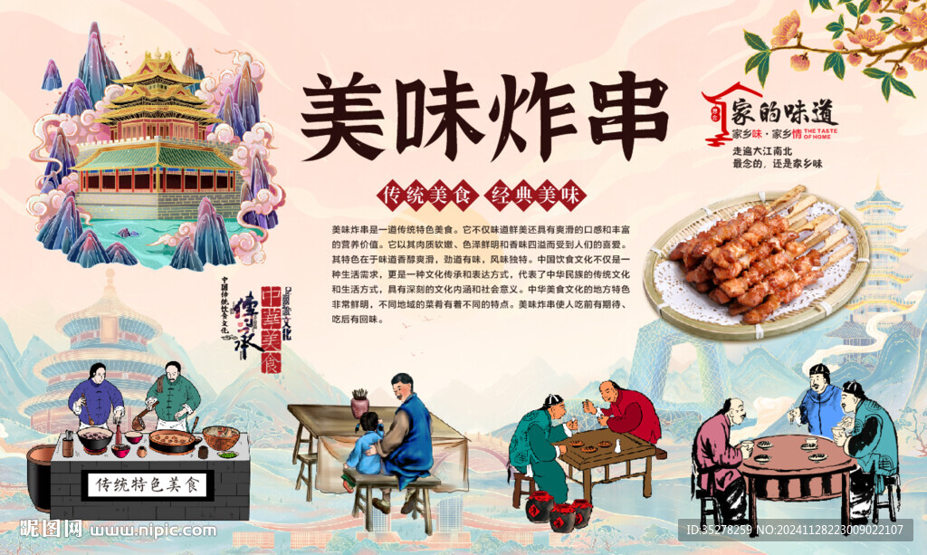炸串背景墻