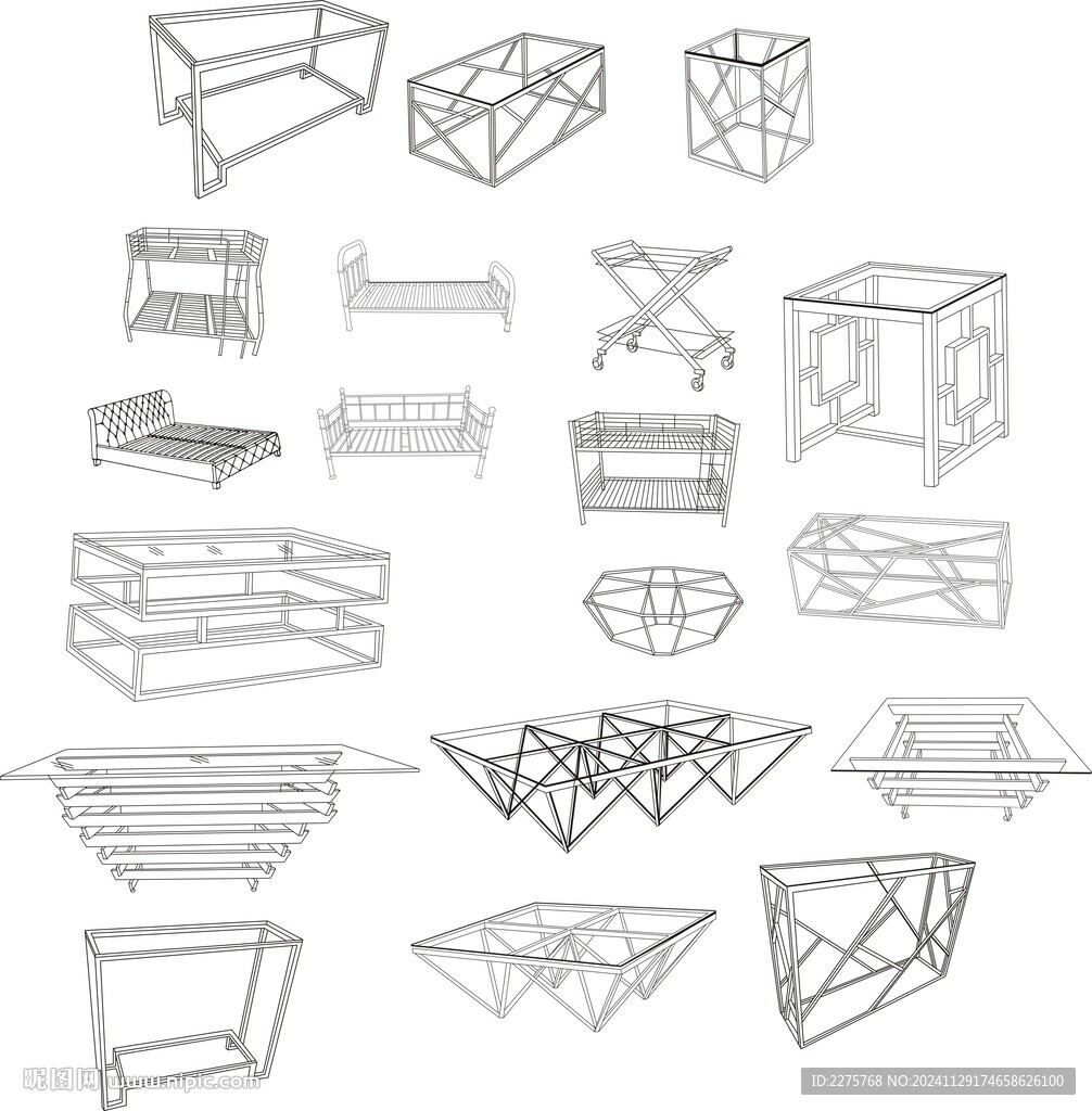 床架矢量圖