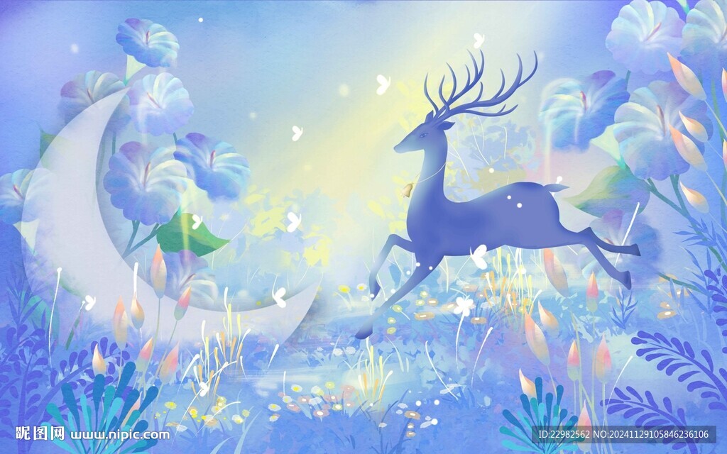 夢(mèng)幻麋鹿背景墻