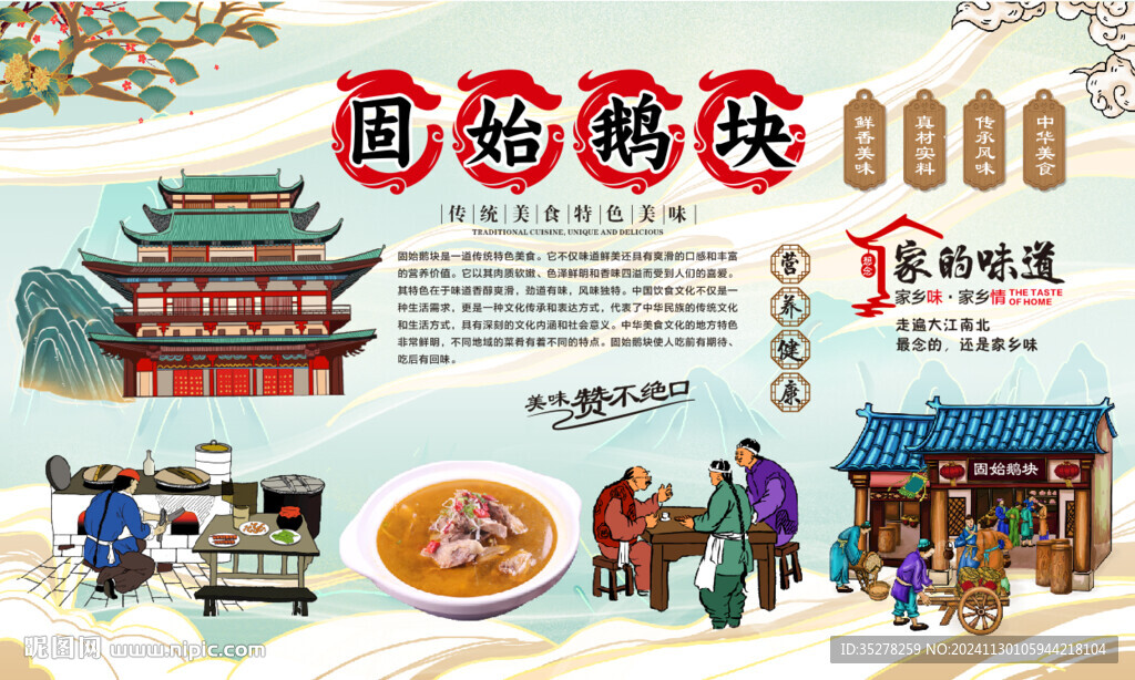 固始鵝塊背景