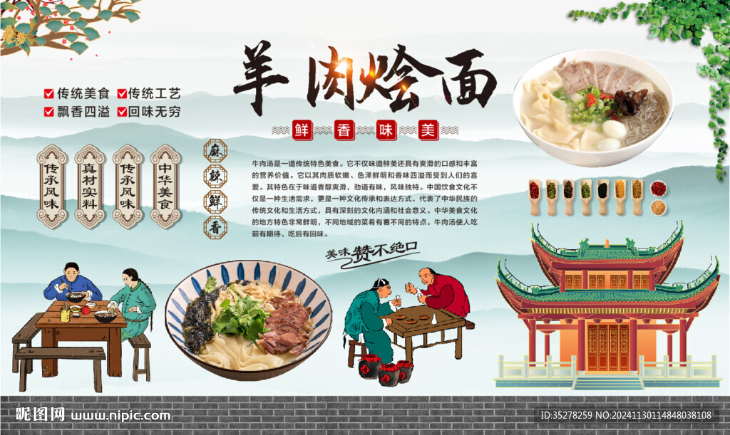 羊肉燴面背景