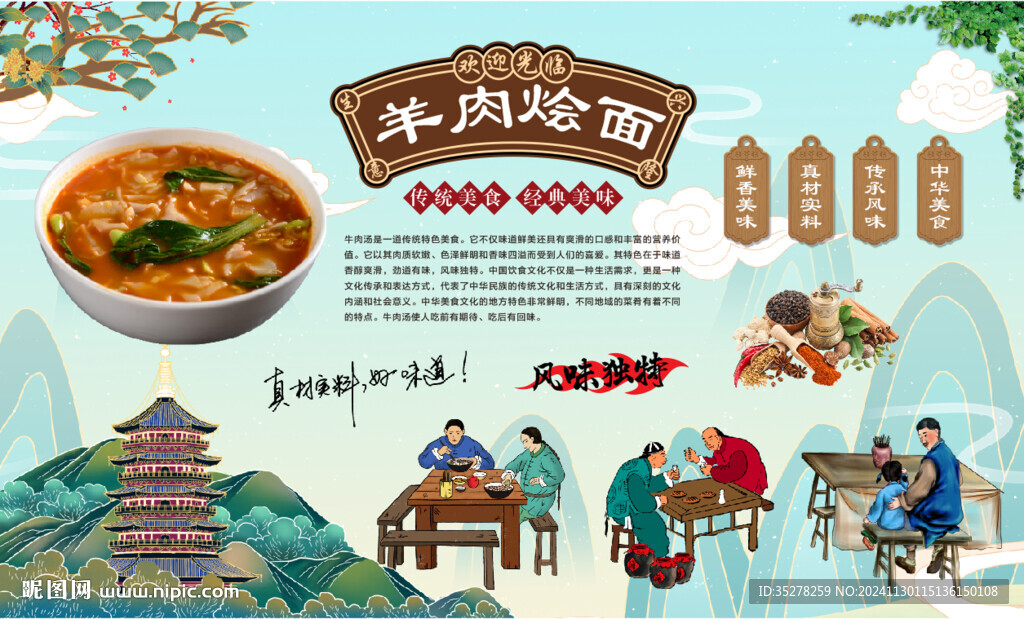 羊肉燴面背景