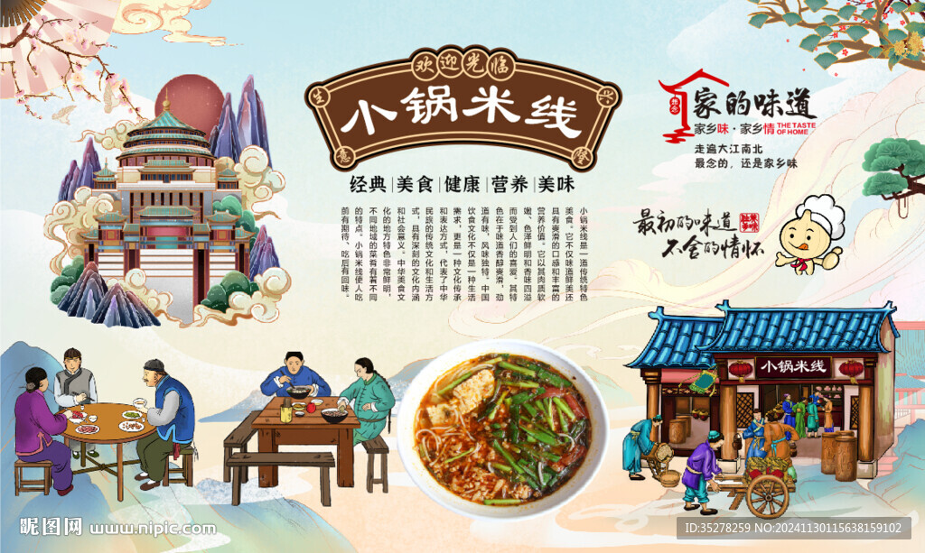 小鍋米線背景