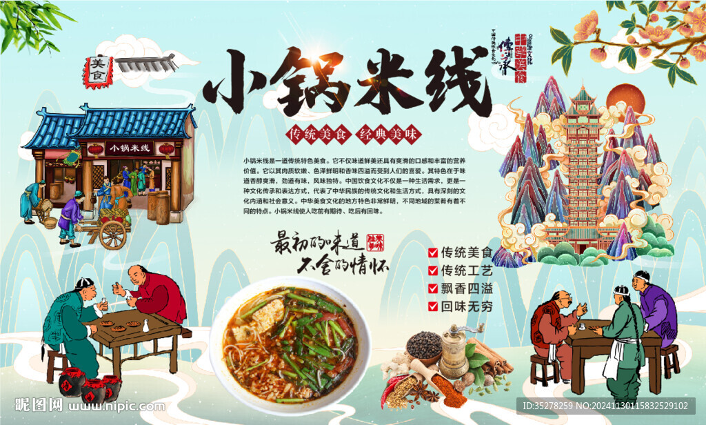 小鍋米線背景