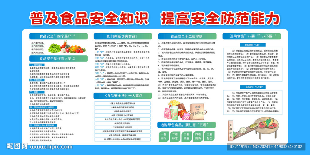 普及食品安全宣傳欄