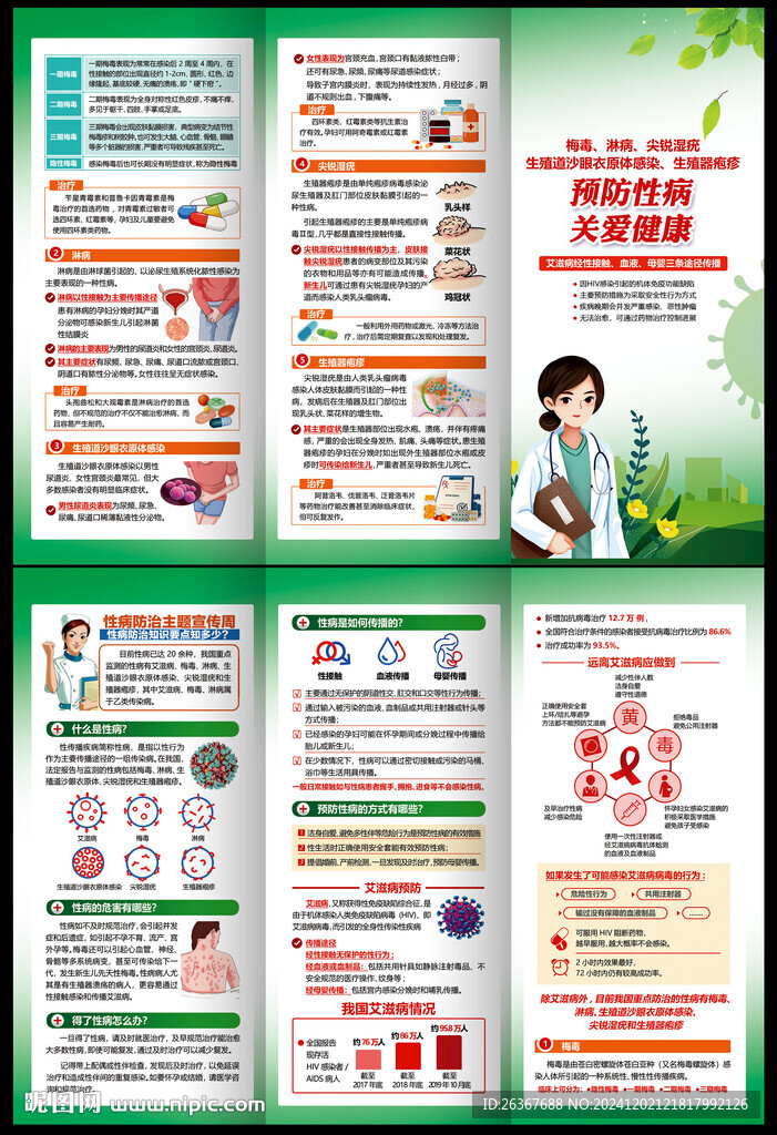 性病防治宣傳周三折頁