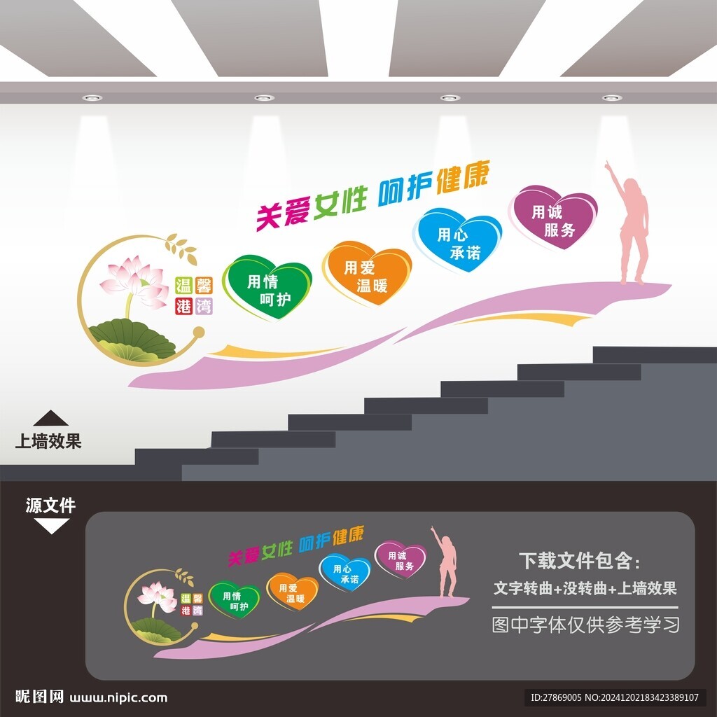 關愛女性婦女之家樓梯樓道文化墻