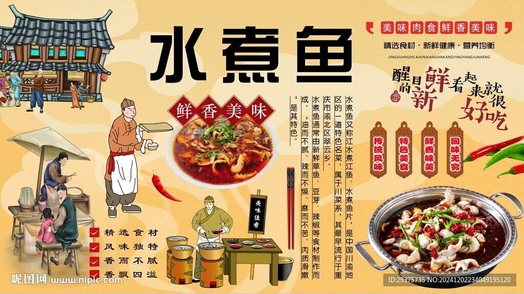 水煮魚背景墻