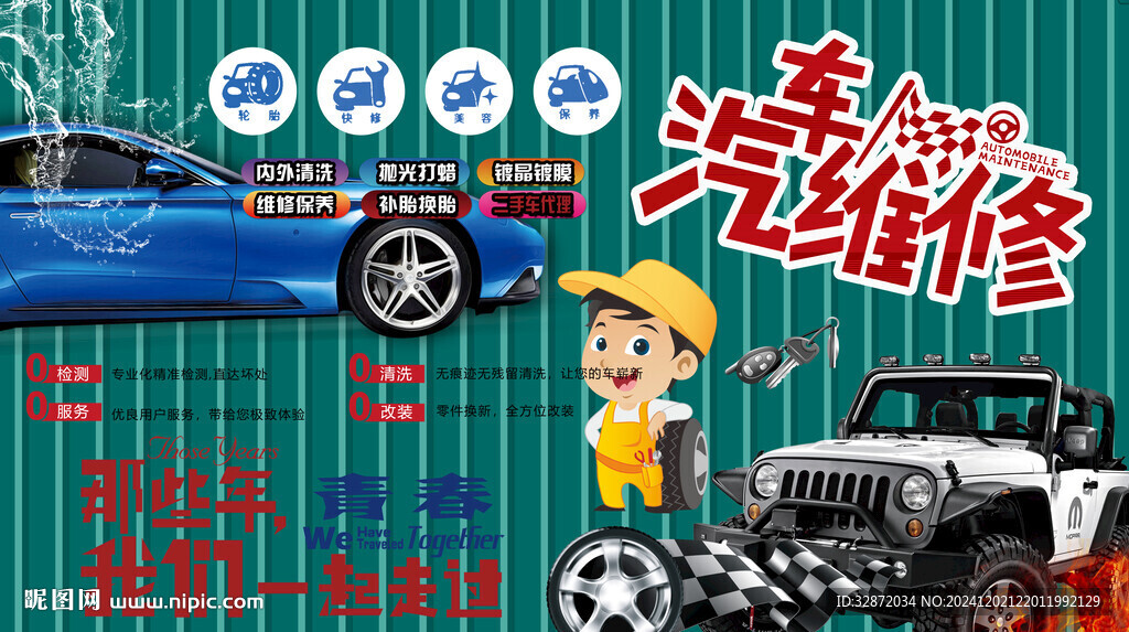 汽車維修保養背景墻