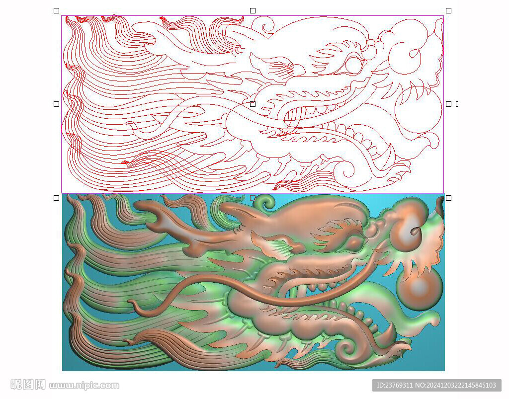 古建仿古龍頭衣帽架龍珠精雕灰度