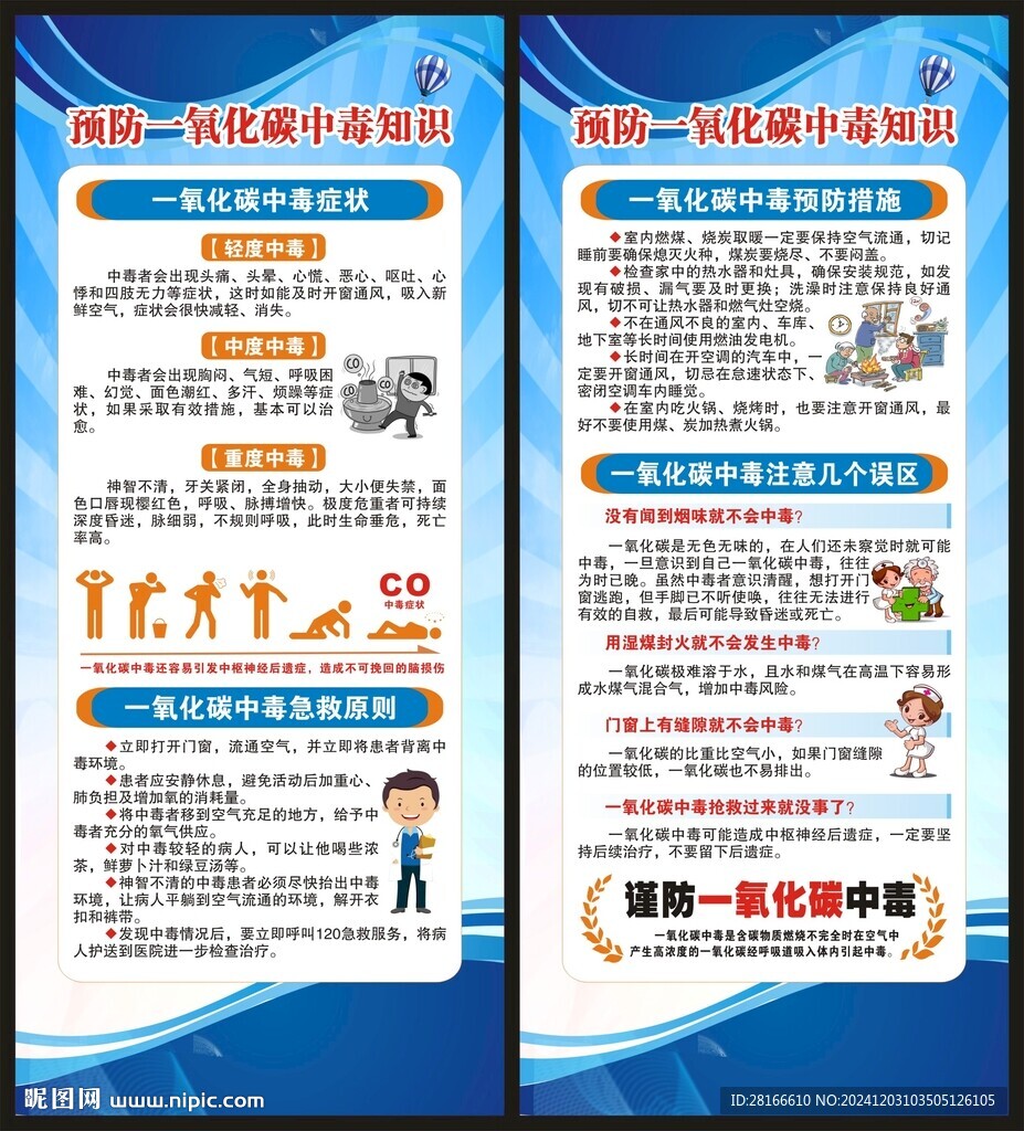 預(yù)防一氧化碳中毒展架