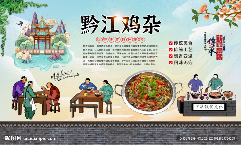 黔江雞雜背景