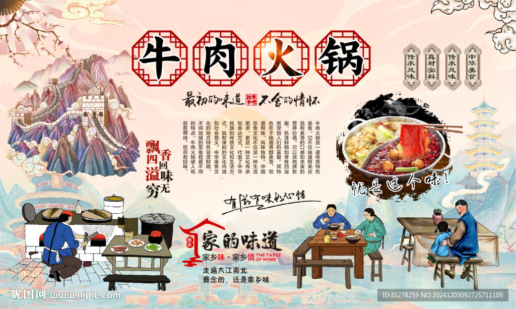 牛肉火鍋背景