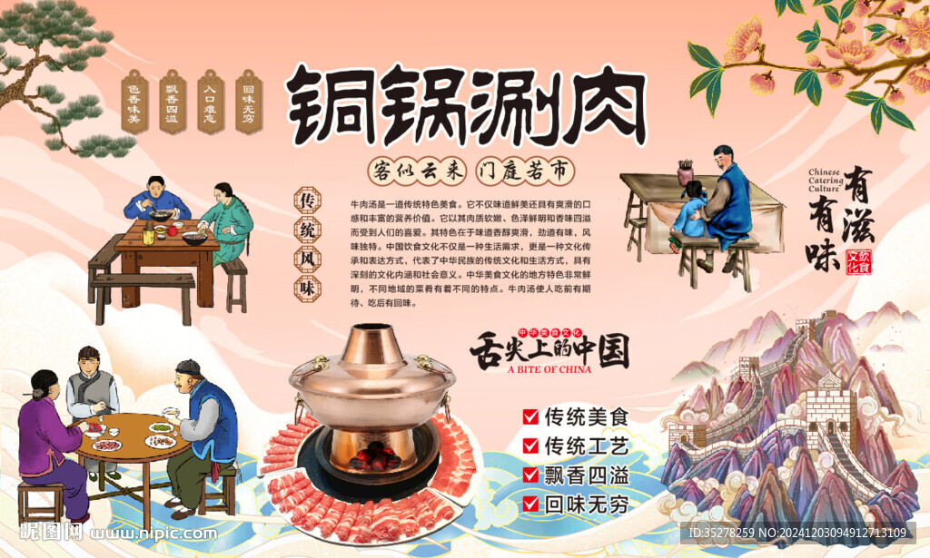 銅鍋涮肉背景