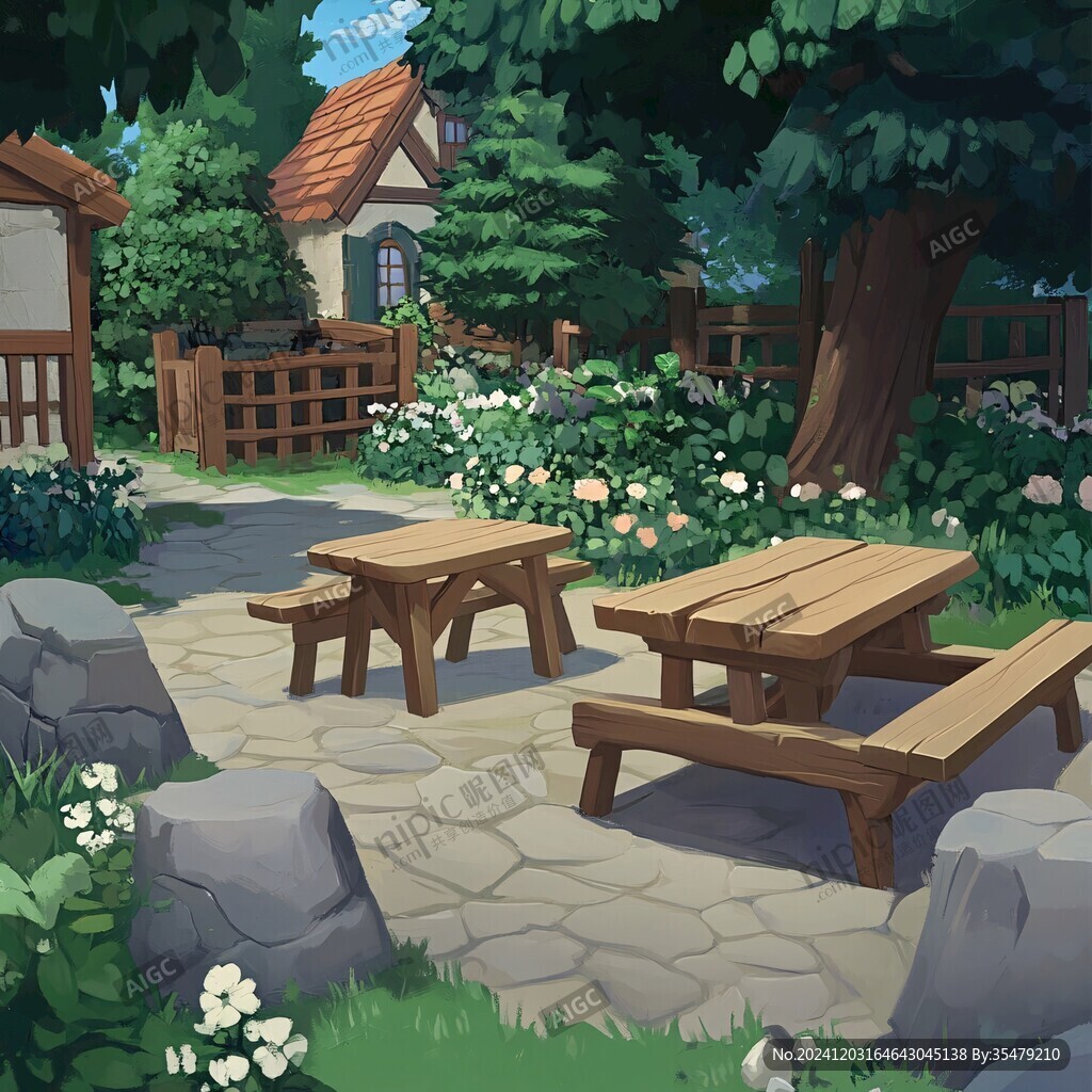 卡通花園場景