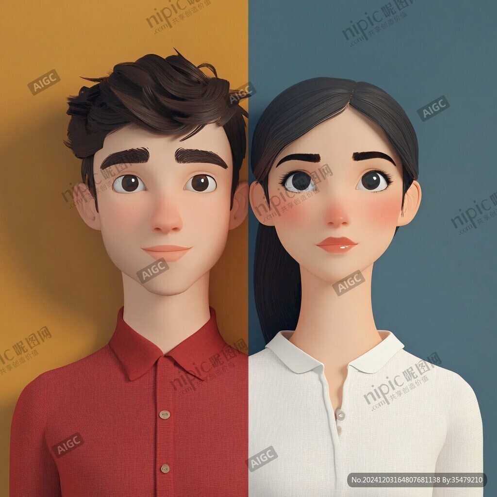 3d男女卡通形象