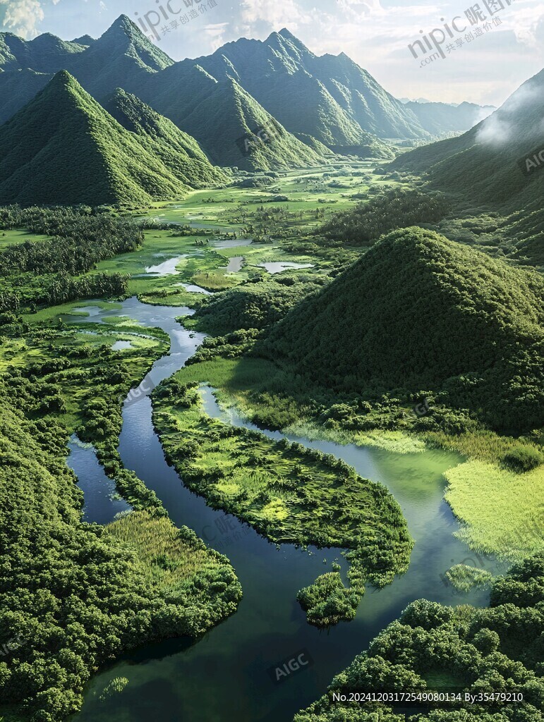 河谷綠洲風(fēng)景