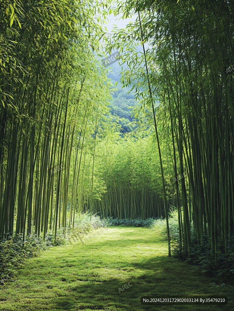 高清竹林大圖綠色森林