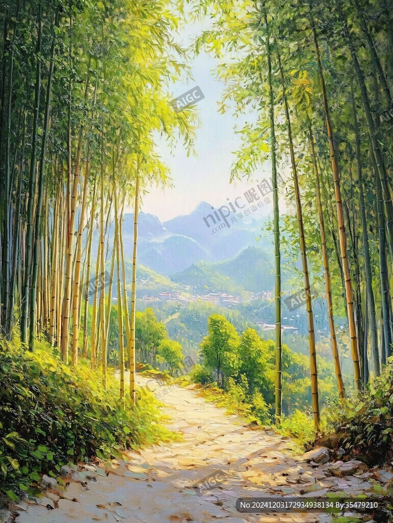竹海風景畫