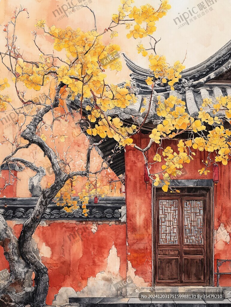 故宮銀杏插畫(huà)