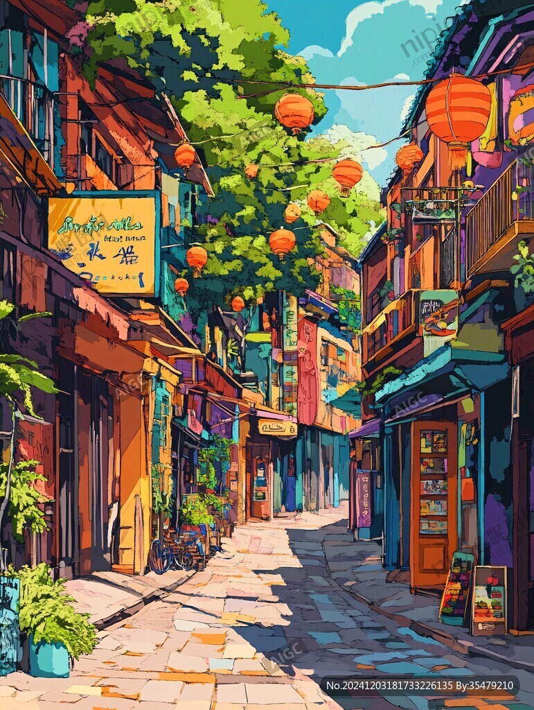 歐美小鎮(zhèn)插畫