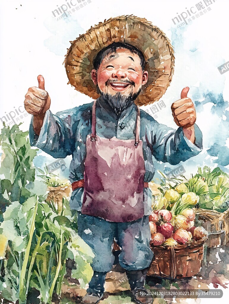 手繪農(nóng)民伯伯