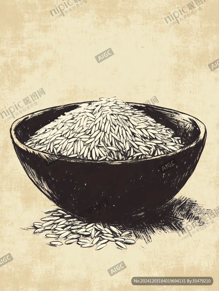 手繪大米插圖