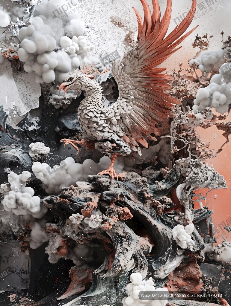 立體質感鳳凰