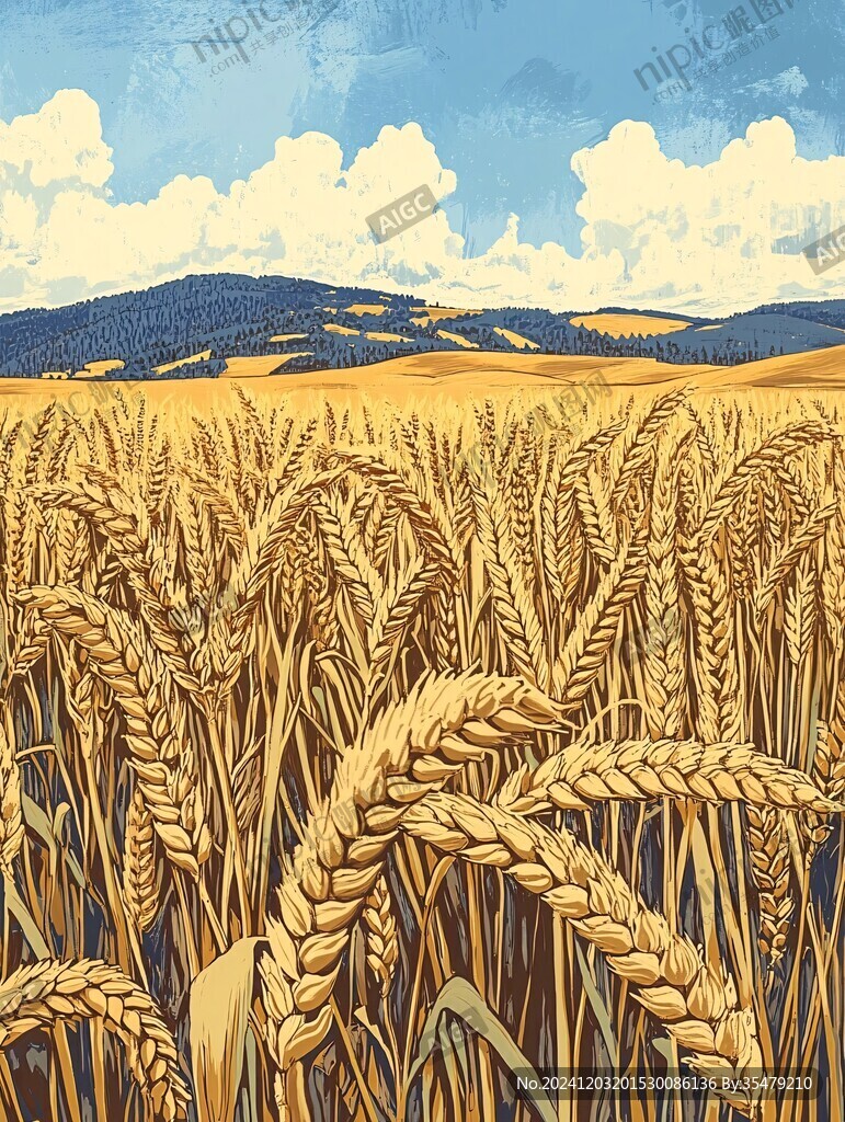 小麥田插畫