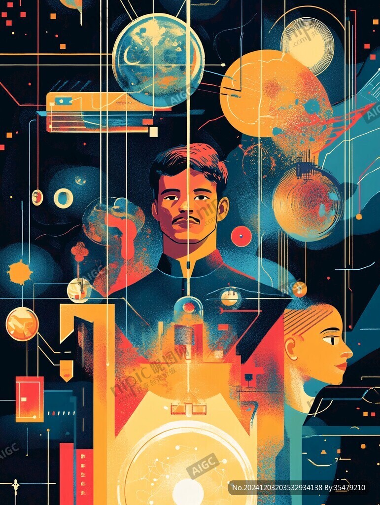 科技男插畫