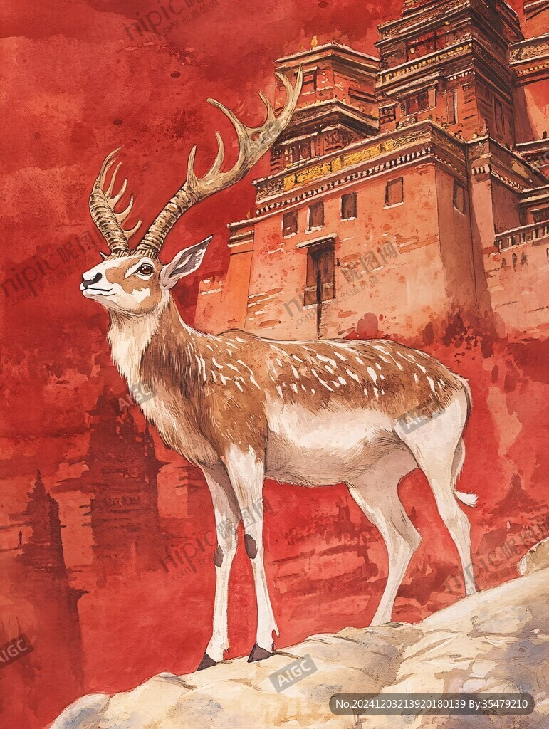 鹿蜀插畫