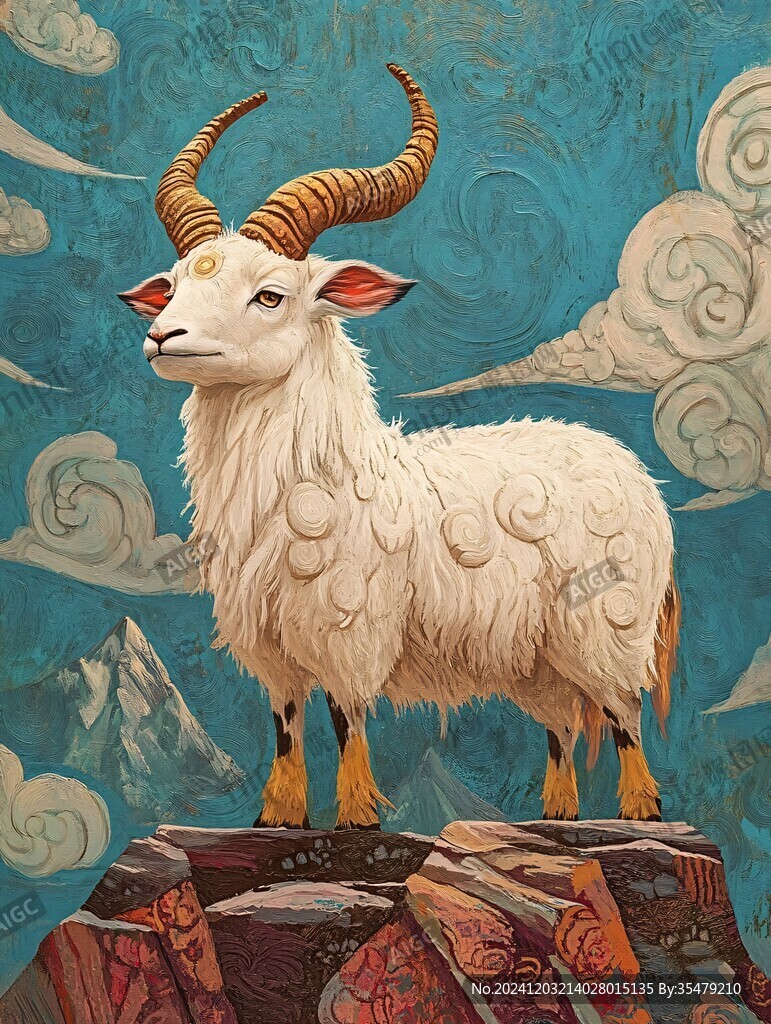 十二生肖羊插畫