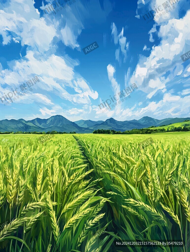 小麥田插畫