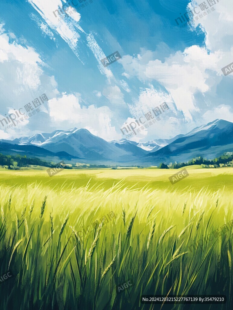 小麥田插畫