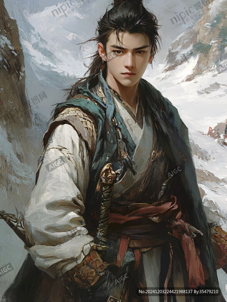 古代帥氣大俠端面頭像