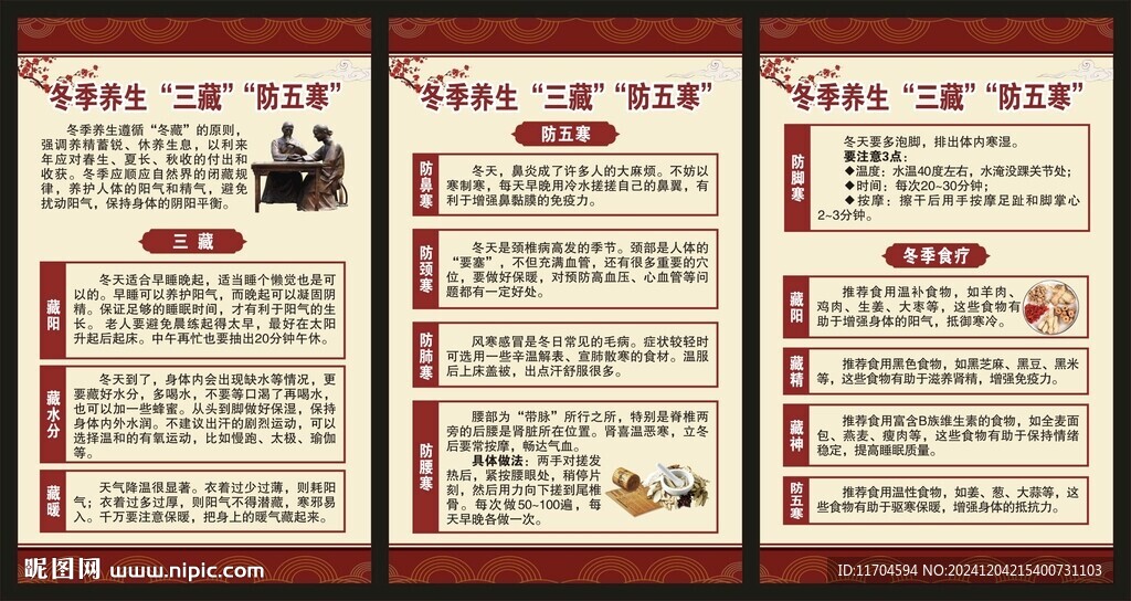 冬季中醫養生知識海報