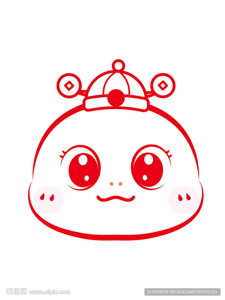 蛇頭線(xiàn)稿卡通插畫(huà)