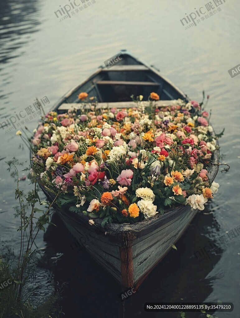 鮮花小船