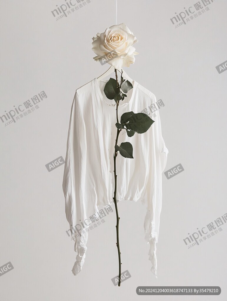 白布玫瑰花