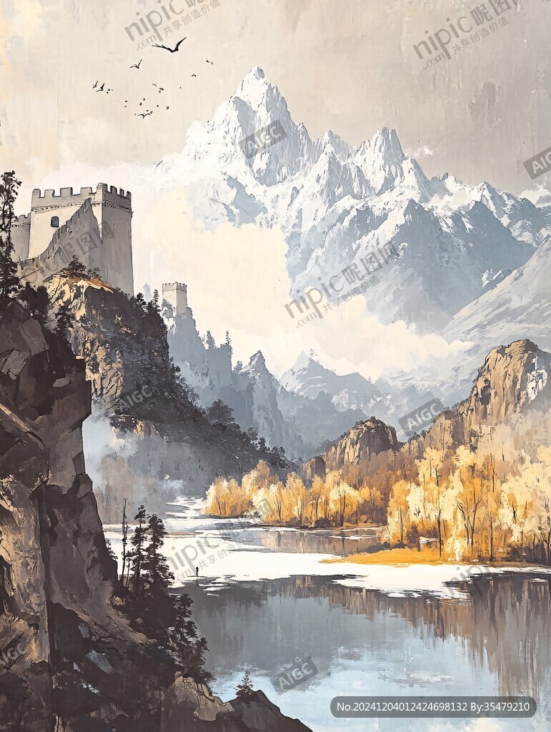彩繪山水風(fēng)景