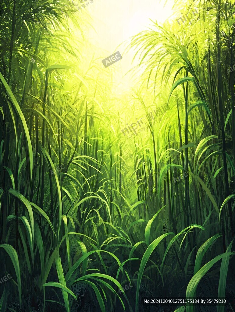 甘蔗林插畫