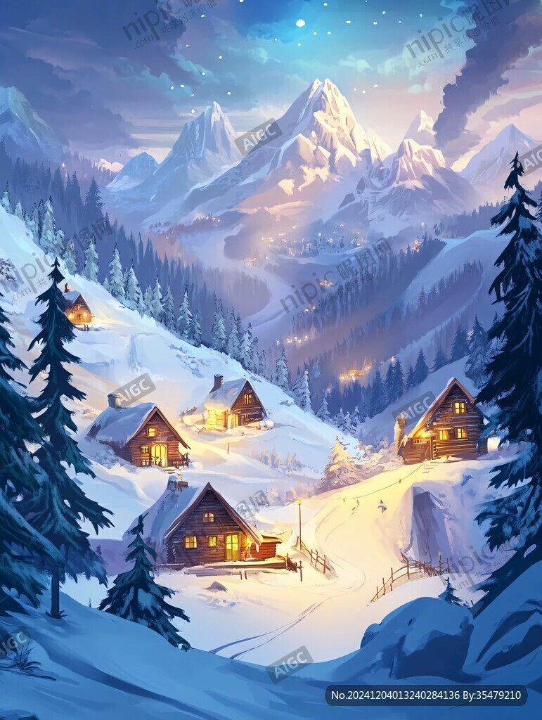 雪鄉(xiāng)插畫
