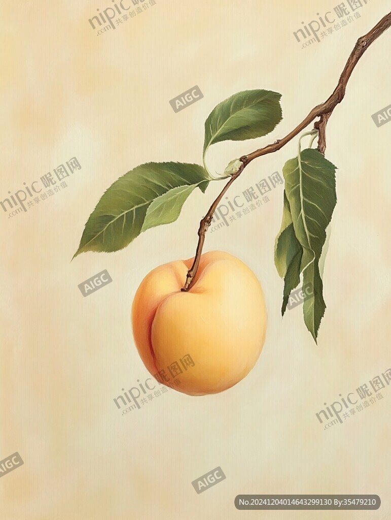 手繪黃桃壁紙