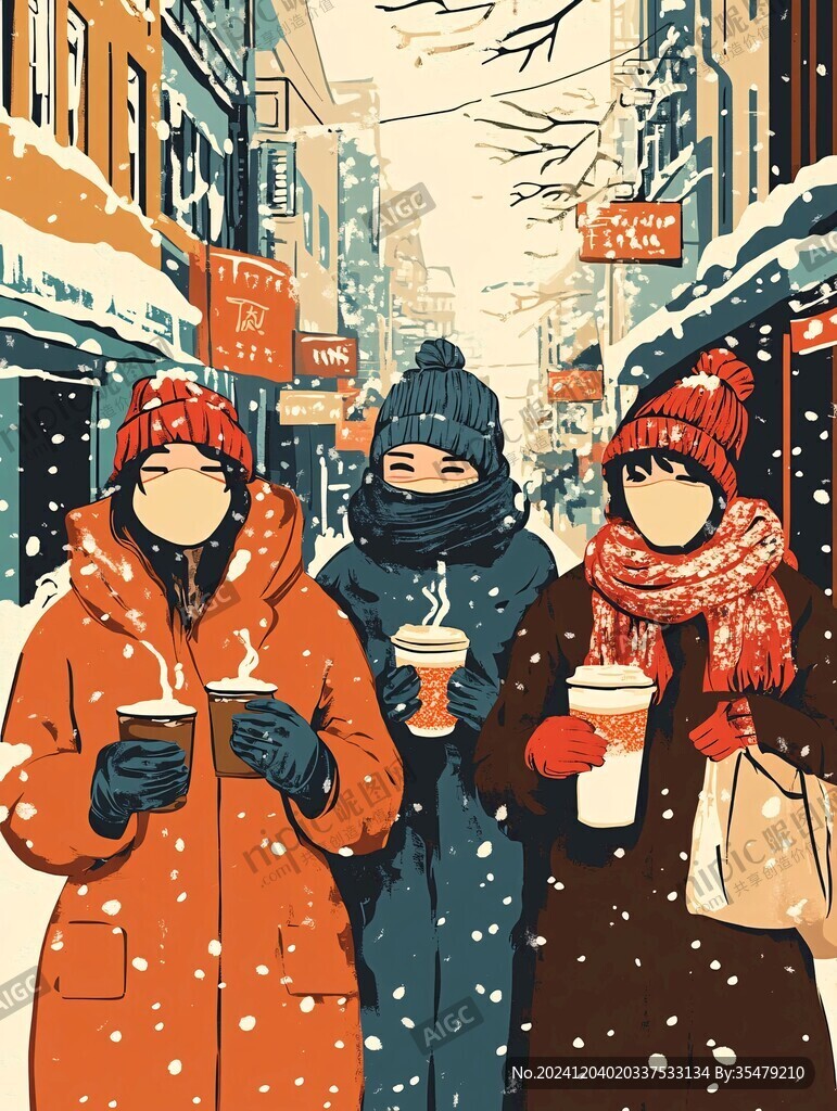 暖冬插畫