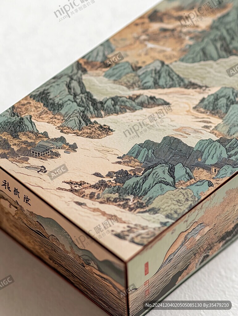 禮盒插畫仙山仙境