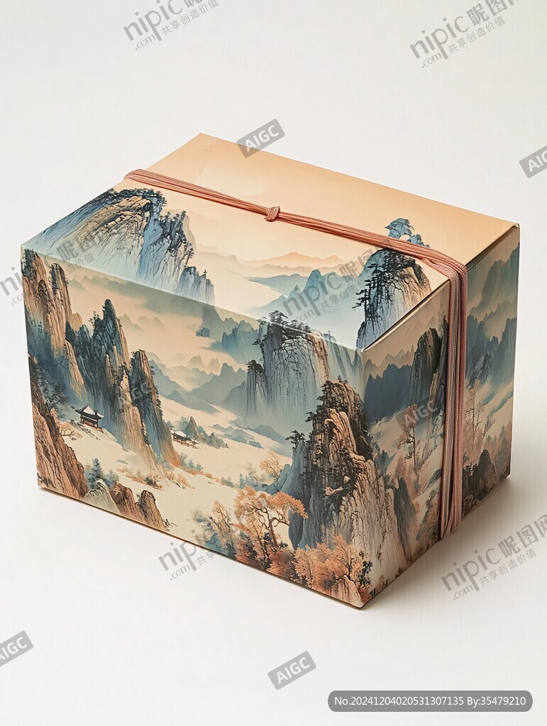 禮盒插畫仙山仙境