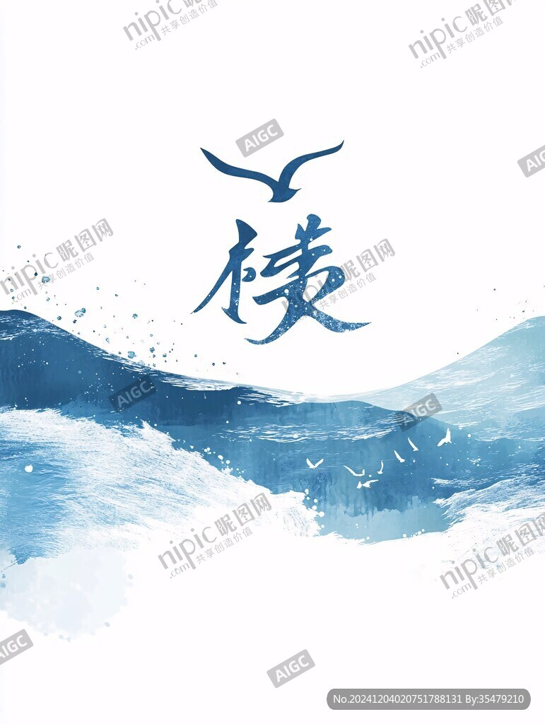 意境墨跡豎版大氣卡片
