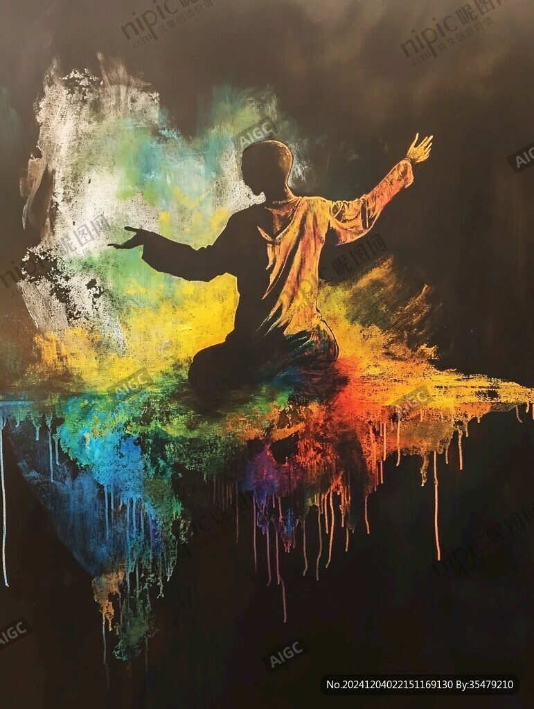 少年街舞舞蹈抽象畫